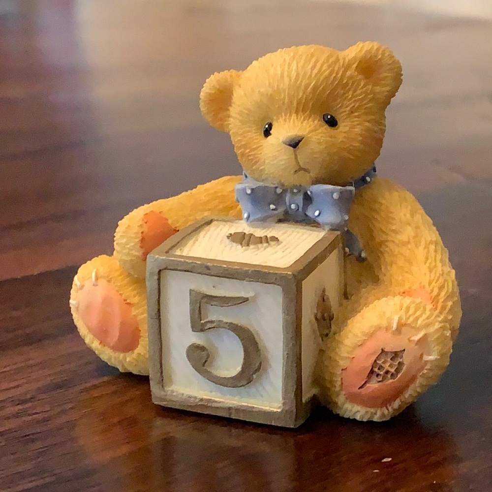 Cherished teddies “5” figurine